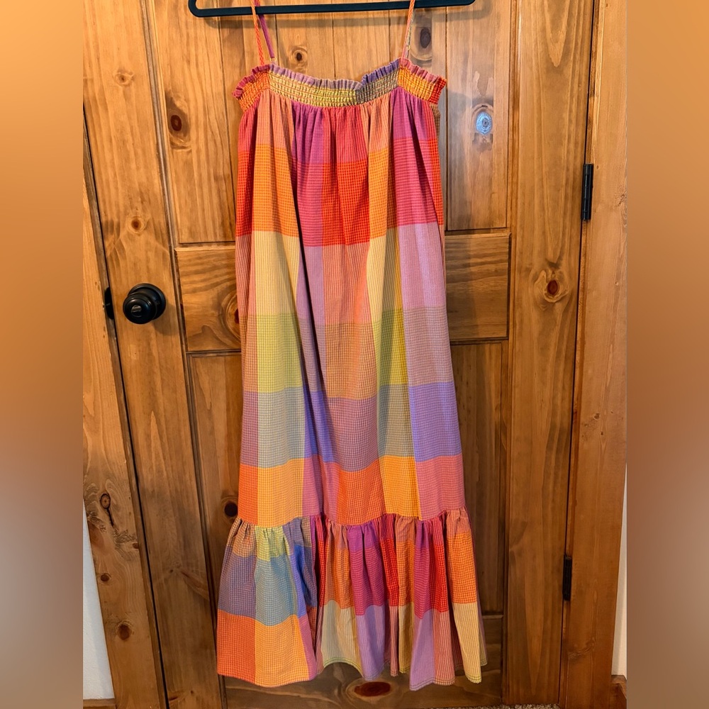 Sedona Sunsets block smocked dress